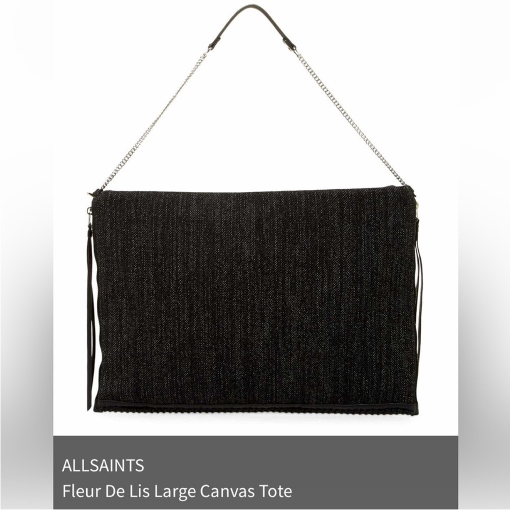 All Saints Fleur De Lis Large Black Canvas Tote. Good condition Great for laptop